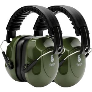2 Pack 34dB Noise Canceling Headphones For Shooting, Hearing Protection Earmuffs, Ear Protection Headphones, Thickened Headband Ear Muffs For Noise Reduction For Shooting, Construction,Mowing (Green+green)