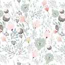 17.7"*118" Pastoral Floral Wallpaper Peel and Stick Pink Green Vinyl Wall Paper for Bedroom Nursery Removable Wallpaper Floral Contact Paper for Cabinets Drawers Self Adhesive Flower Wall Mural