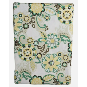Waverly Home Vinyl Tablecloth Yellow Teal Floral Indoor Outdoor 52 x 90 New