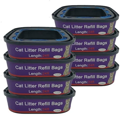 8 Pack Cat Litter Refill Bags Cartridge Compatible with Genie Cat Litter Standard and Plus Pails