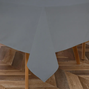 Majestic Giftware PVC Faux Leather Rectangle Tablecloths | (TCE25-54180) Gray Waterproof & Spill Proof Dining Table Cover | Decorative Washable Tablecloth for Home, Kitchen, Party (54X180)