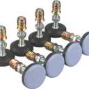 Furniture Leveler PTFE(Teflon) Bottom(28mm Base),Threaded Shank(1/4-20) Adjust Pads,Table/Chair/Cabinet/Sofa Medium Adjustable Legs Leveling,Nuts Installation and Floor Protection(8 Pack)