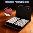 Mahjong Tile Set, 146pcs Professional Chinese Mahjong Set with Instruction Manual, Premium Mah Jongg Sets with Storage Box, 1.4" Mah Jong Tiles Easy to Grab, Game for Gathering, Party, Camping