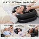 Inflatable Shampoo Basin, Portable Hair Washing Bowl with Drain Hose, Double-Layer Ergonomic Neck Support & Leak-Proof Design, for Bedridden, Disabled, Elderly and Pregnant Women (black