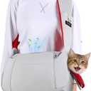 Dog Sling Carrier for Small Dogs & Cats up to 10lbs, Soft Puffy Lightweight Cat Sling Carrier with Adjustable Padded Shoulder Strap & Storage Pocket for Hands-Free Walking & Hiking Grey