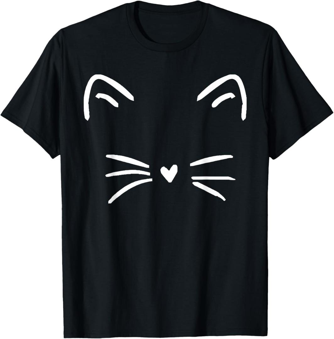 Funny Cute Cat Face Heart Nose Cat Lover T-Shirt, Size XL