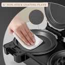 UVFAST Mini Waffles Maker with 8 Removable Plates, 4 in 1 Double Small Waffle Maker Mini- Classic Waffle, Heart Waffle, Griddle, Donut, 5" Non Stick Waffle Iron for Kids and Families, Black