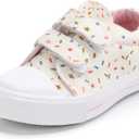 K KomForme Toddler Sneakers for Boys and Girls Dual Hook and Loops Sneakers Baby Canvas Shoes Size: 6 Toddler