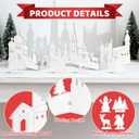 Christmas Centerpieces for Tables - 5 Pcs Wooden Christmas Table Decor with Foldable Church, Santa, Snowman, Reindeer, Tree for Mantel, Shelf, Xmas Tabletop Decorations (White)