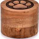 EDHAS Acacia Wood Decorative Urns Funeral Cremation Urn for Ashes for Dogs, Pet Urns for Cats (3.5" x 3.5" x 2.5")