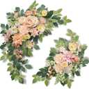 Pack of 2 Wedding Arch, Artificial Flowers, Wedding DecorFlower Garland Be Suited to Banquet, Party, Reception Entrance Welcome Sign and Background Decoration (Champagne)