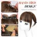 Bangs Hair Clip in Bangs, 100% Real Human Hair Clip in Fringe, 3 Secure Clips in Full Fringe French Bangs Natural Thick Volume Fake Bangs for Women Girls Daily Wear Medium Brown