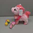 Ylpaprm Pink Walking Pony Set Interactive Talking Singing Dancing Horse Walk Along with Remote Control Leash Plush Pony Pet Toy for Kid, Nod Lick Wag Repeat What You Say, 3+ Girl Boy