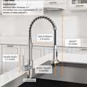 Kitchen Faucet with Pull Down Sprayer Industrial 1 Handle 1 Hole Or 3 Hole Faucet for Farmhouse Camper Laundry Utility Rv Wet Bar Sinks, Stainless Steel Brushed Nickel