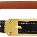 Women Skinny Leather Belt for Jeans Pants Dresses Ladies Fashion Waist Belt with Gold Buckle (102cm/Fit Waist 25"-33")