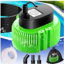 Pool Cover Pump above Ground-Submersible Sump Pump Swimming Water Removal Pumps, Sump Pumps for Pool Draining with 16ft Drainage Hose & 25 ft Extra Long Power Cord,850 GPH,3 Adapters-Green
