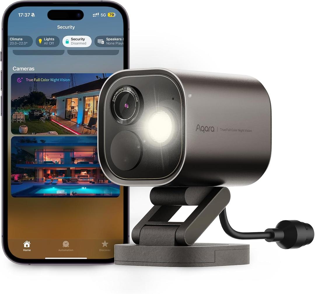 Aqara 4MP Camera Hub G5 Pro PoE, True Color Night Vision Security Camera Outdoor, HomeKit Secure Video, Thread Border Router, Local Detection, Thread/Zigbee, Supports Alexa, Google, Smartthings, Gray (Gray - PoE Version (Ethernet Supported, No Wi-Fi))