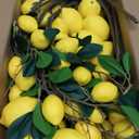 36 Pcs Faux Fruit Decoration Set Includes 6 Pcs 31.5 Inch Artificial Lemon Branch 30 Pcs 3 x 2 Inch Faux Yellow Lemon 5 Head Fake Fruit with Stem for Home Photography Prop Kitchen