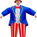  Inflatable Uncle Sam Costume Adult Independence Day patriotic blow up costume 4th of july inflatable costume uncle sam blow up suit, One Size