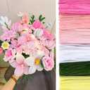 Peryiter 500 Pieces Pipe Cleaners Chenille Stems for Flowers Craft Supplies Bulk Fluffy Fuzzy Sticks for DIY Art Projects Creative Gift Wrapping Party Decorations(Pink Flower,12 Inch)