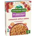 Cascadian Farm Organic Cinnamon Apple Cereal, No Added Sugar, Made with Whole Grain, Non-GMO, 12 oz, Best By 04JUL26