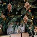 BESPORTBLE 8pcs Christmas Tree Hanging Ornaments, Shatterproof Plastic Pine Cones, Coffee Color, 3. 74 X 1. 96 Inches, for Holiday Decorations, Home, Office, and Party Decor