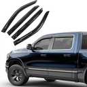 Rain Guards Side Window Visor Vent Outside Mount Fits for Ram 1500 2500 3500 Crew Cab 2019 2020 2021 2022 2023 2024 2025
