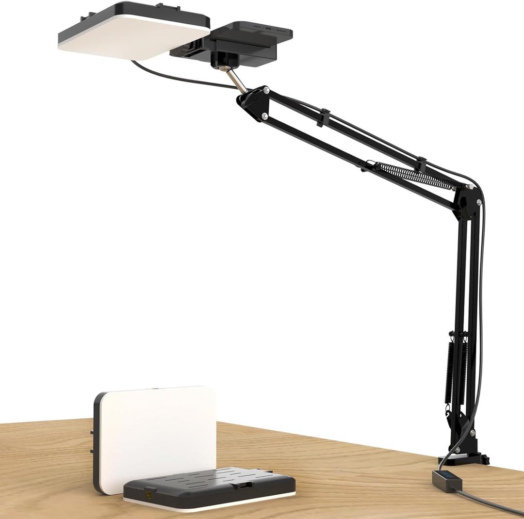 LED Selfie Light with Overhead Phone MountUSB Powered Video Lighting Kit with Adjustable Arm Stand and 360 Phone Holder, Studio Lighting for Live Streaming, YouTube Videos, Cooking, Drawing