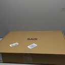 Laptop Bed Tray Desk with LED Desk Light, SAIJI Adjustable Laptop Stand for Bed, XX-Large PVC Leather Foldable Table with Book Stand,Wrist Rest, Extra Leg Room(Black) (23.6 x 17.7 In)