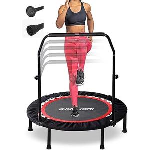 Kanchimi 40" 48" Folding Mini Fitness Indoor Exercise Workout Rebounder Trampoline with Handle, Max Load 330lbs
