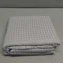 MIYE Pleated Waffle Weave Bed Skirt, Tailored Dust Ruffle 16 Inch Drop Easy Fit, Machine Washable (Light Grey, Queen - 16" Drop)