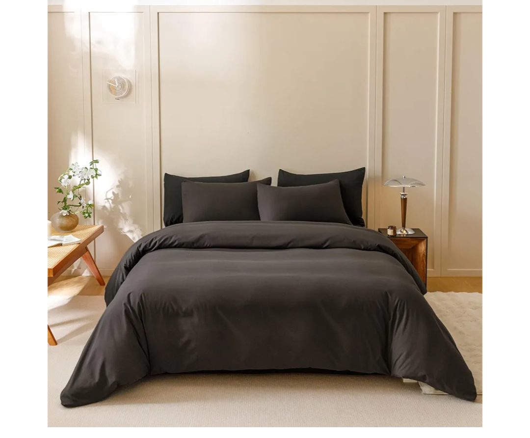 Houseri Dark Brown Comforter Set Queen 3 Piece Dark Chocolate Bedding Queen Size Lightweight Black Coffee Bed Set Soft Comfy Quilt Blanket Queen