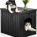 Outdoor Cat House Weatherproof, Resin Durable Cat House Condos for Outdoor & Indoor Cats Easy to Clean & Assemble Cat Shelter