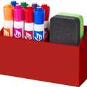 BEYGORM Magnetic Dry Erase Marker Holder for Whiteboard,Non-slip Acrylic Magnet Pen Holder for Fridge Refrigerator,Locker Organizer for Work,Locker Accessories,Pencil Cup for Desk(Red)