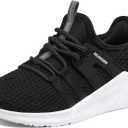 RUNSIDE Boys Girls Tennis Shoes Kids Lightweight Breathable Sneakers Lace-up Running Athletic Shoes for Little Kid(Black White), Size: 11 Little Kid