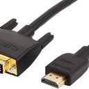 Amazon Basics HDMI-A to DVI (Male) Adapter Cable, Bi-Directional 1080P, Gold-Plated, 6 ft/1.8 m, Single Pack for Television, Black