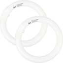 CHKADAWA FC8T9/KB 22W Round Light Bulb, 8 Inch T9 22 Watt Circular Fluorescent Light Bulbs, Replacement Circline Fluorescent Lamp, Warm White 3000K 1400 Lumens, G10q 4 Pin Prong, 2 Pack
