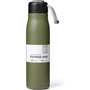 Small Water Bottle, Dusgut Insulated Water Bottle, Stainless Steel, Wide Mouth Portable Lid, 17 oz, Army Green (17 Ounces)