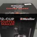 Mueller 12-Cup Drip Coffee Maker - Borosilicate Carafe, Auto-Off, Reusable Filter, Anti-Drip, Keep-Warm Function, Clear Water Level Window Coffee Machine, Kitchen Essentials & Accessories (Black)