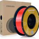 Kingroon Silk PLA 3D Printer Filament, Dimensional Accuracy +/- 0.03 mm, 1 kg Spool(2.2lbs), PLA Shiny Filament 1.75 mm (Red)