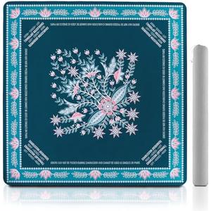 Mahjong Mat 32 x 32 Inch Portable Mahjong Mat for Table with Noise Reduction, Non-Slip Rubber Backing, Mahjong Table Mat Featuring Carrying Bag for Poker, Dominoes, Board, Tile & Card Play (Green)