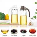 Marbrasse Oil Dispenser for Kitchen,20 OZ /600ml Leakproof Glass Oil Bottle with Auto Flip Cap,Olive Oil Dispenser for Kitchen Cooking（Beige）