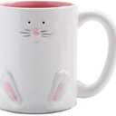 ZaH Easter Bunny Coffee Mug Easter Decoration Gift for Kids Boys Girls - Ceramic Mug Cup 12oz (Rabbit Pattern-1) (White)