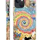 Case for iPhone 15, Hybrid 2-Layer Case, Shockproof Military-Grade Protection Durable Anti-Scratch Phone Case for Woman Man Boy Girl, Love Vibes Collage