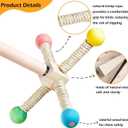 Bird Stand Perch Toy, Interactive Spinning Parakeet Toys, Wooden Exercise Wheel Parrot Toy, Enrichment Cockatiel Toy for Birds Cage, Bird Cage Accessories Perch Toys for Budgies (Small)