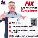 Upgraded 661570 & 279640 & W10837240 Dryer Drum Belt and Idler Pulley Kit -Fit for Whirl-pool May-tag Ken-More Dryers, Replaces 661570V 661570VP PS11726337 W10547287 W10547290