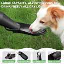 2 x 27 OZ Dog Water Bottle Portable Stainless Steel Convenient Pet Water Dispenser, Leak Proof Puppy Travel Water Bowl for Dog Outdoor Walking, Hiking, Perfect Size For All Dog Breeds, Whole Black (1-Pack)