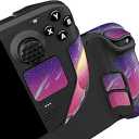 PlayVital Professional Textured Soft Rubber Pads Handle Grips for Steam Deck LCD & OLED, Trackpads Skin Grip Enhancement Back Button Protective Stickers Set with Thumb Grip Caps  The Great Wave