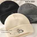 FURTALK Toddler Beanie Cute Dinosaur Pattern Winter Hat Knit Boys Girls Warm Baby Embroidered Beanies Cap for 0-3 Years (6-36 Months, Beige+grey+black)