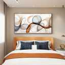 XLSJERST Modern Abstract Wall Art - Deep Spiritualism Art White And Brown Canvas Pictures Artwork Living Room Office Bedroom Wall Decor, 30x60